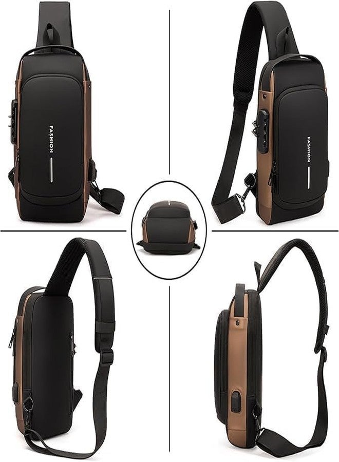 GadgetBite Waterproof Anti-Theft USB Crossbody Sling Bag Travel Chest Bag with Charging Port for Men & Women, Secure Shoulder Bag for Sports, Hiking, Outdoor Activities & Everyday Use - Black - Image 3